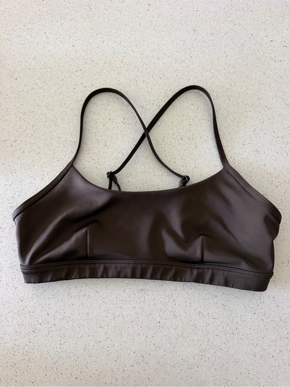 ALO Yoga Dark Brown Crisscross Strappy Sports Bra